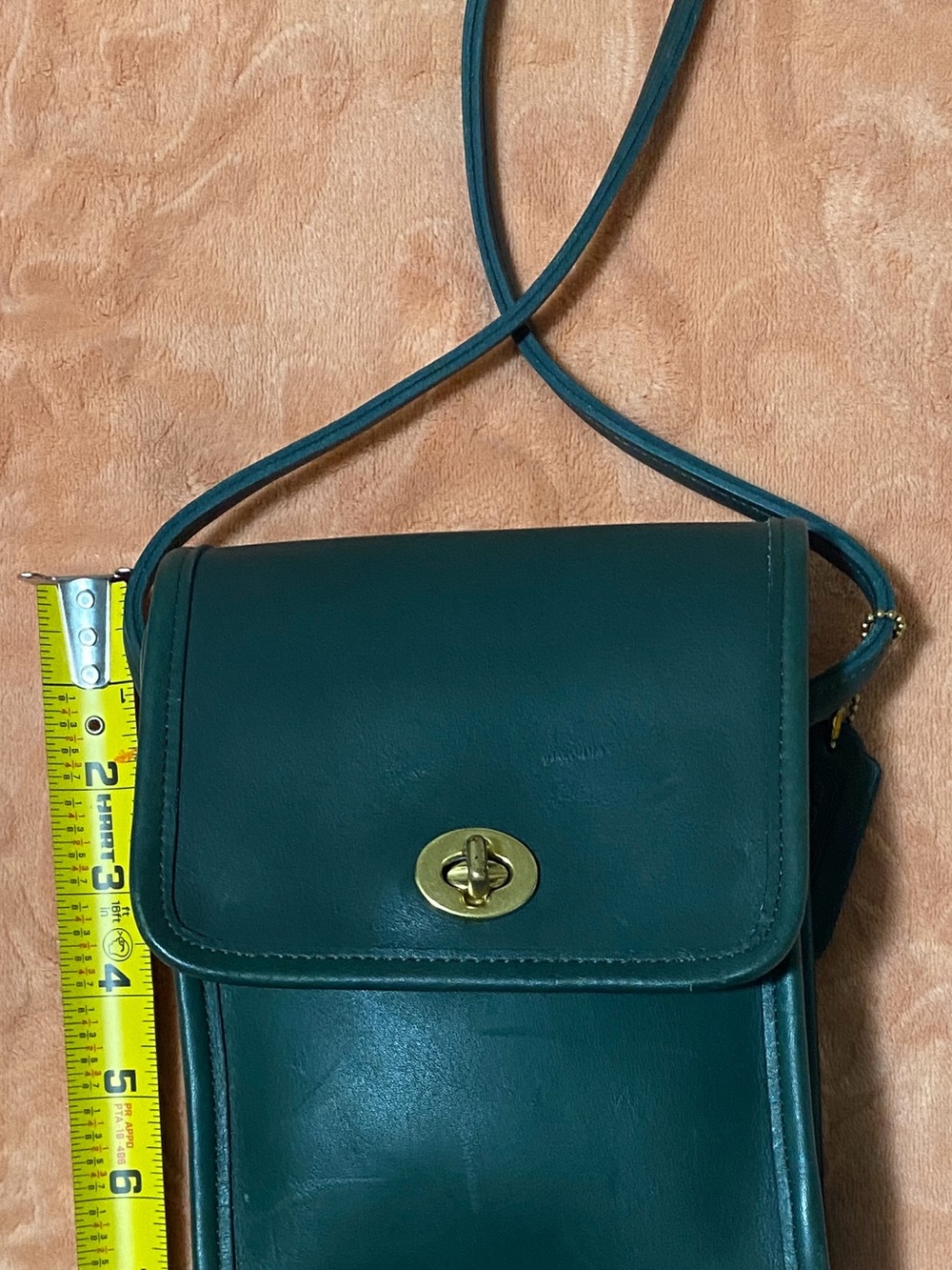 Rare Vintage Coach Forest Green Scooter Leather Crossbody Bag 9893 - Picture 13 of 16